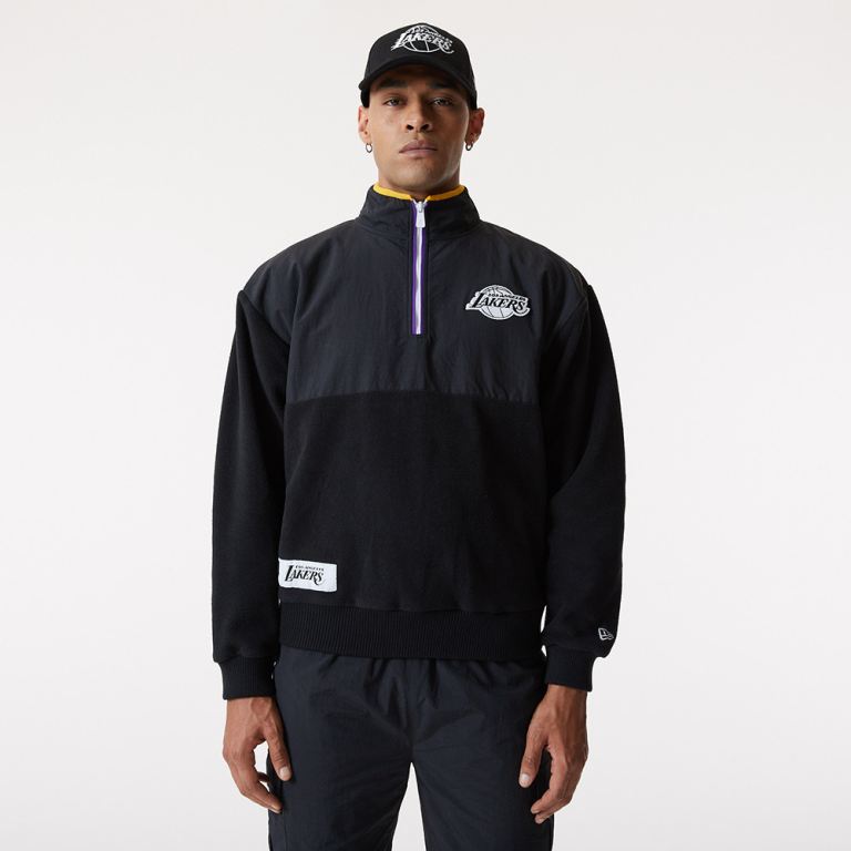 Ropa New Era Nba Negros - LA Lakers Half Zip 94637FYSQ